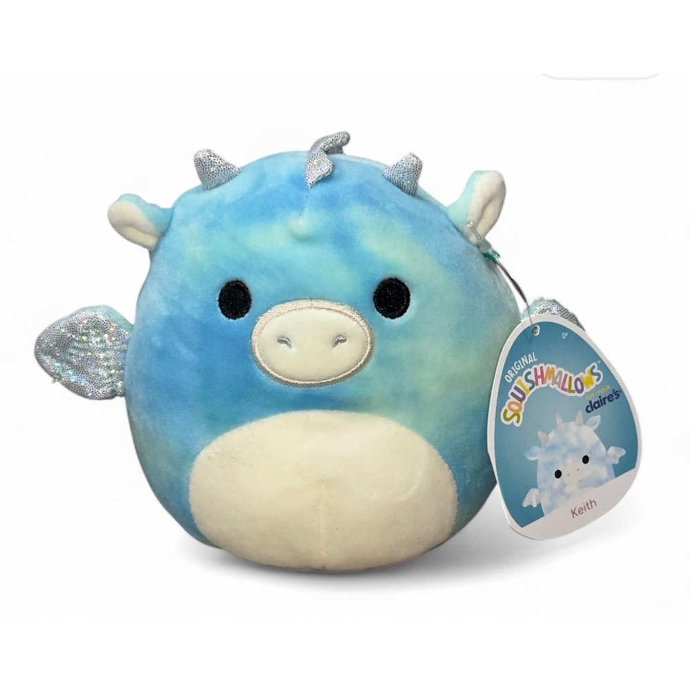 Squishmallows Keith Dragon Claire's Exclusive Blue Tie Dye‎ Plush Toy 7 Inch